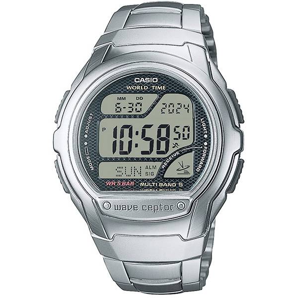 casio digital funkuhr lcd wave ceptor 5 metalllband