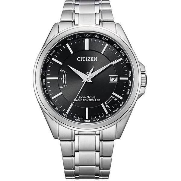 citizen global weltzeit eco drive solar funkuhr stahl schwarz