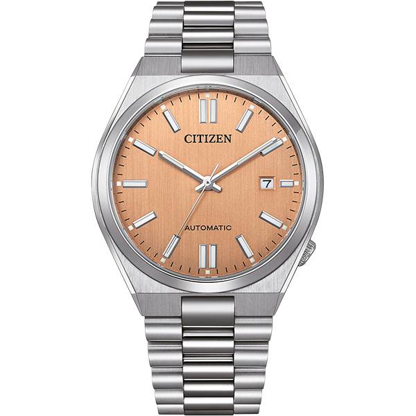 citizen tsuyosa retro automatik uhr stahl lachs