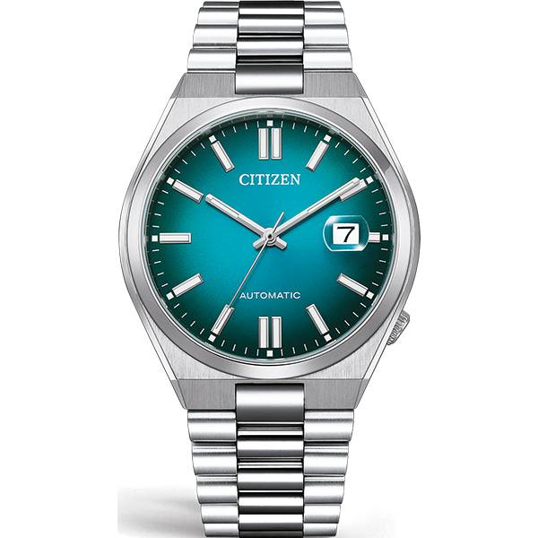 citizen tsuyosa retro automatik uhr stahl petrolgrn