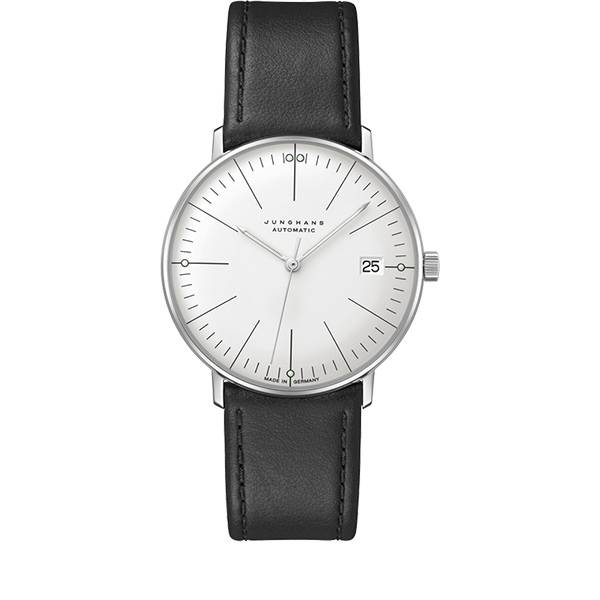 junghans max bill 34 automatikuhr stahl weiss