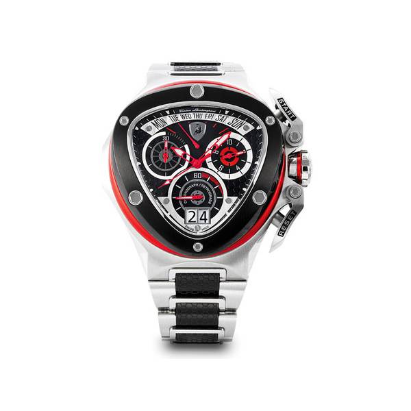 lamborghini spyder uhren 3001 chronograph carbon schwarz rot