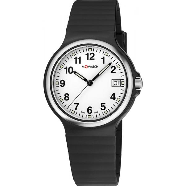 m watch maxi 38 schweizer quartzuhr schwarz weiss