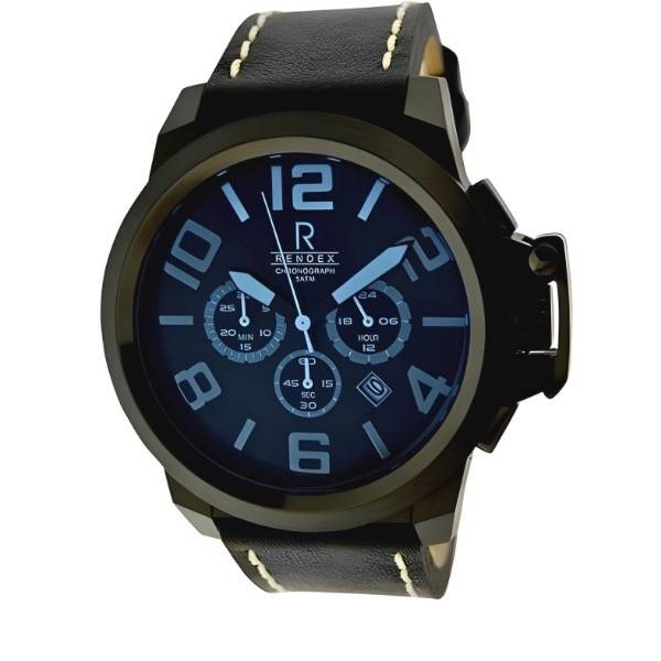 rendex deep blue xl quartz chronograph schwarz blau