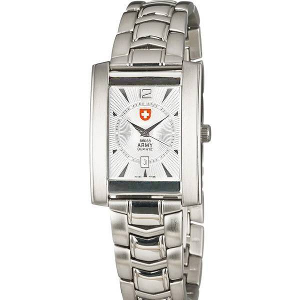 swiss army compagnie quartzuhr silber