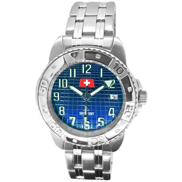 swiss army sporty quartzuhr blau