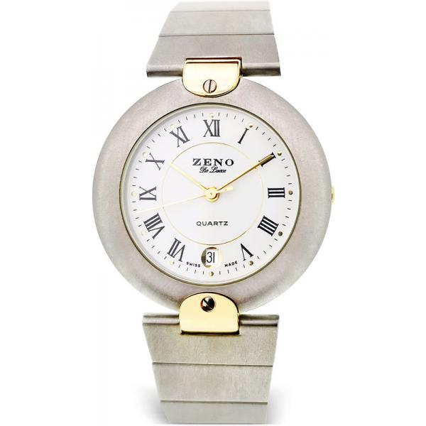 zeno fashion xl quartzuhr bicolor weiss