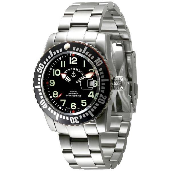 zeno watch basel airplane diver automatik edelstahl