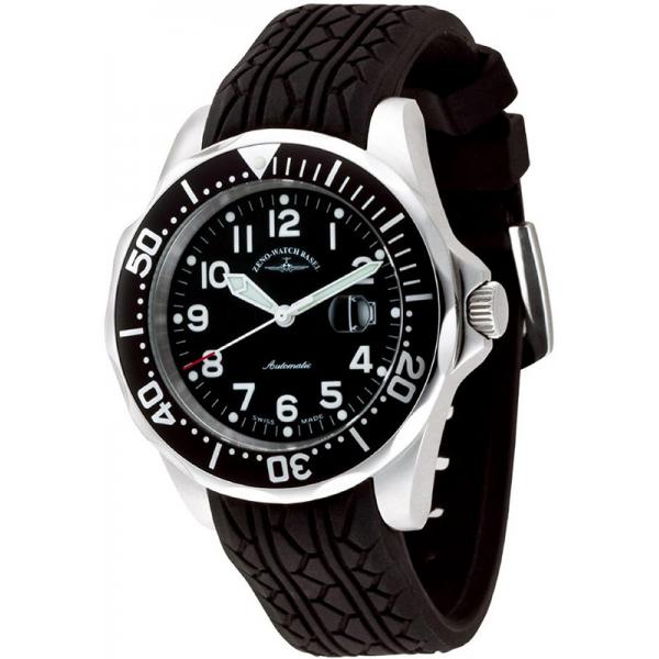 zeno watch basel diver look herrenuhr automatik schwarz