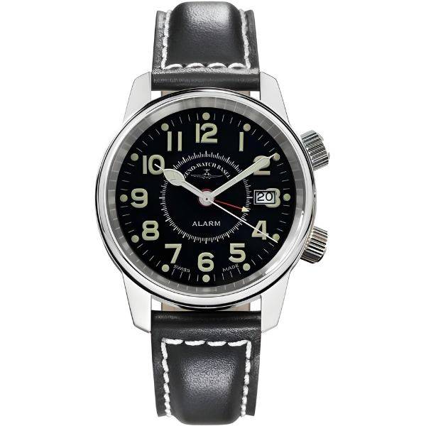 zeno watch basel pilot classic alarm automatik fliegeruhr limitiert