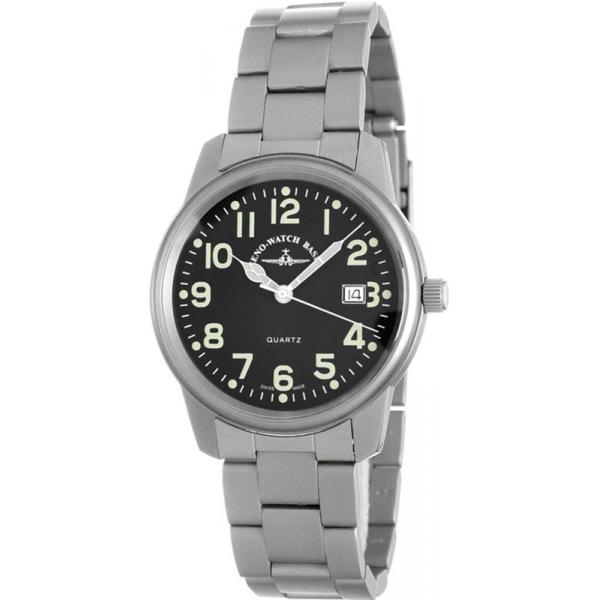 zeno watch basel pilot classic edelstahl quartz