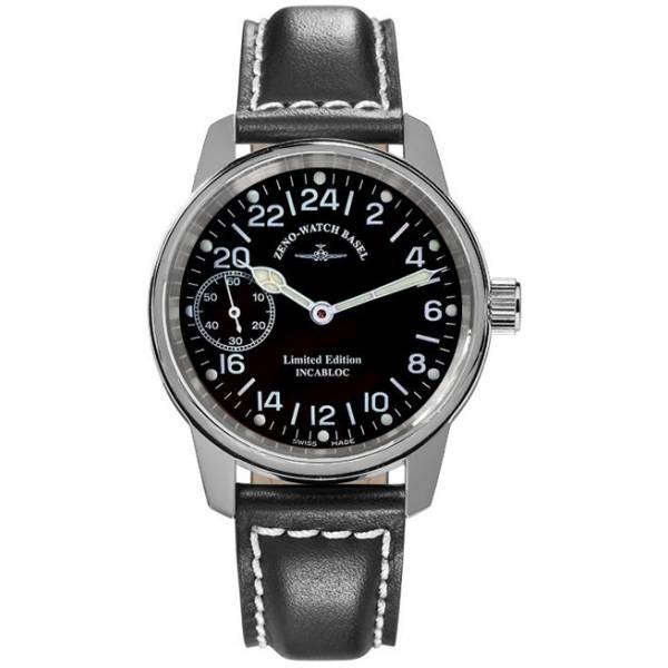 zeno watch basel pilot classic titan handaufzug 24 stundenanzeige