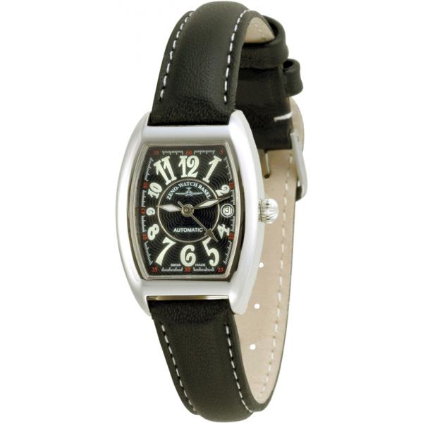 zeno watch basel tonneau lady automatik uhr art dco schwarz