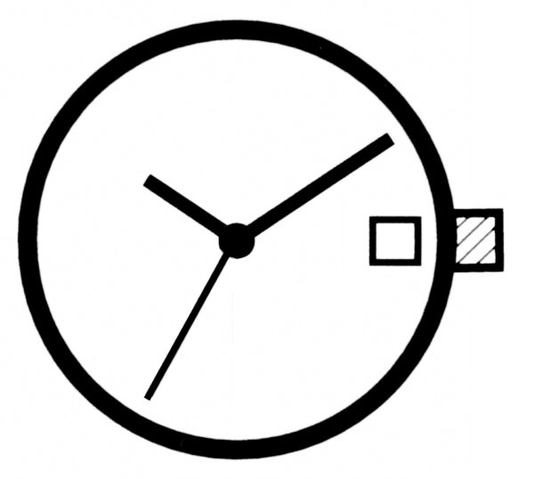 Kleinuhrwerk Quarz ETA 803.112 Datum 3, Sekunde