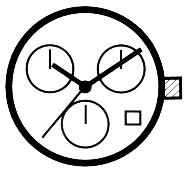 Kleinuhrwerk Quarz ISA 8171/202 SC, DZ & D4, CHR